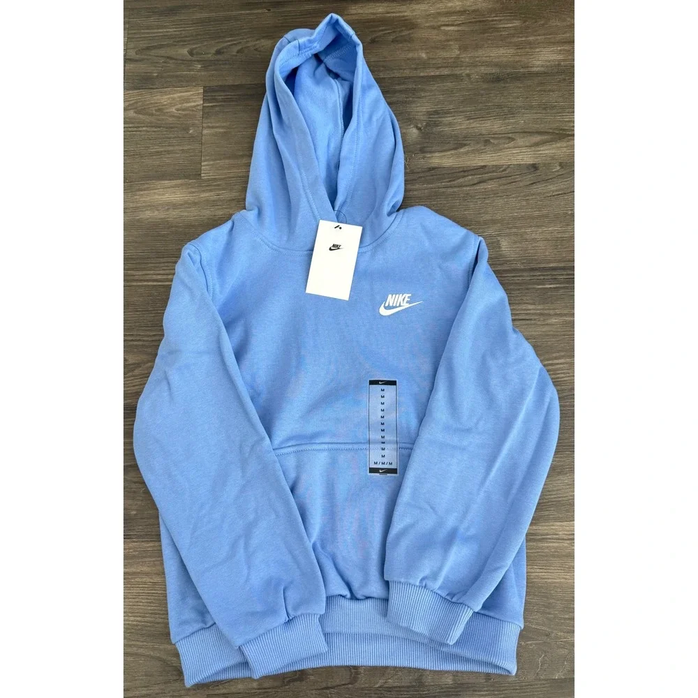 Youth size medium Nike hoodie sweatshirt periwinkle blue back to school NWT